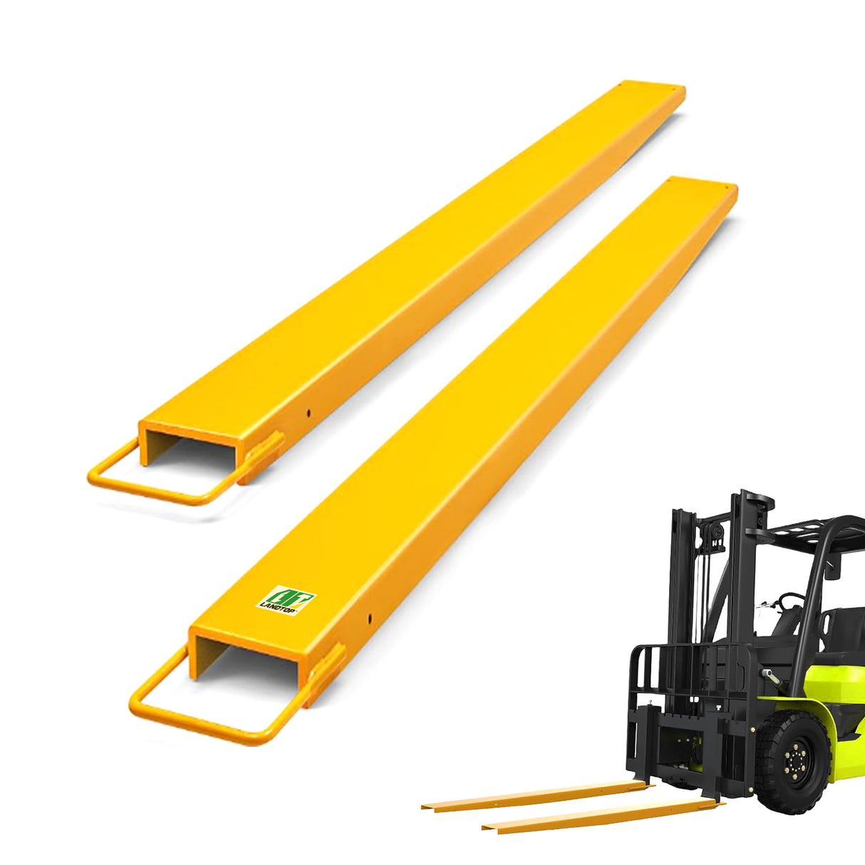 84 Inch Heavy Duty Steel Pallet Fork Extension 4.5 Inch Width Yellow