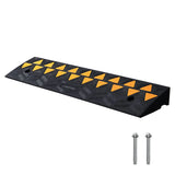 Rubber Curb Ramp 3.7" Rise Height Sidewalk Curb Ramp, 10" Width 39.4" Length Driveway Ramp for Curb, 15T Heavy Duty Rubber Ramp for Forklifts, Trucks, Buses, Cars, Wheelchairs, Bikes