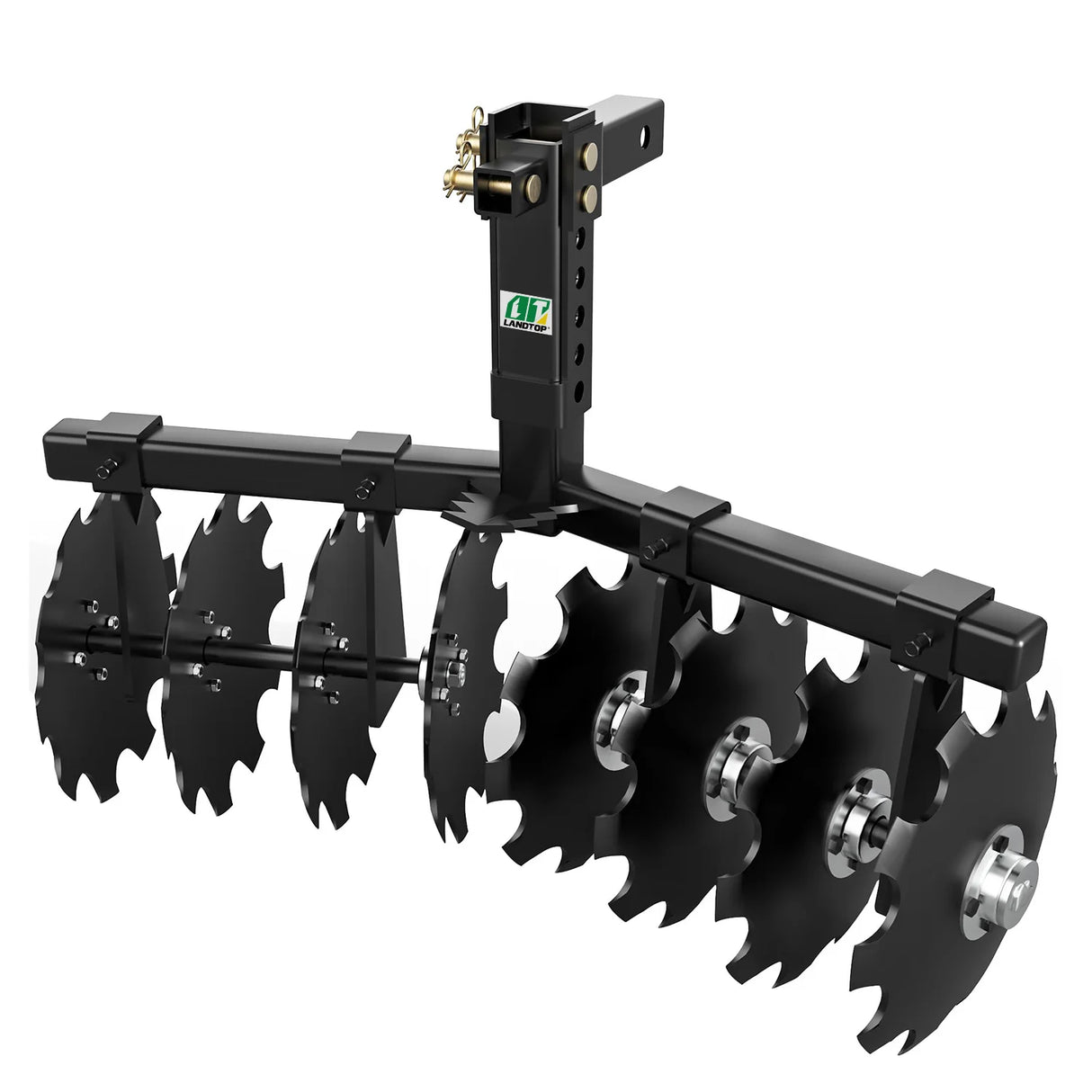 34" Cut Width Disc Plow Harrow with Universal 2" Receiver Mount for ATV/UTV, Black