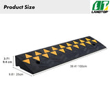 Rubber Curb Ramp 3.7" Rise Height Sidewalk Curb Ramp, 10" Width 39.4" Length Driveway Ramp for Curb, 15T Heavy Duty Rubber Ramp for Forklifts, Trucks, Buses, Cars, Wheelchairs, Bikes