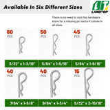 Cotter Pins 250 Pcs r pins Sturdy & Durable Alloy Steel R Shaped Heavy Duty Cotter Pin Assortment Kit in 6 Different Sizes Perfect for Mechanics Lawn Mowers & RV Owners