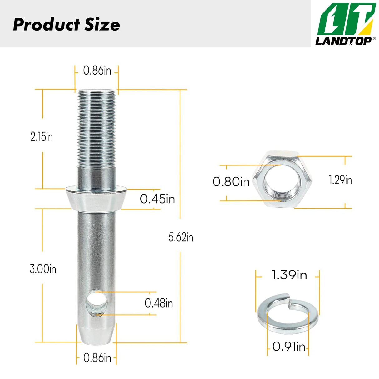 S07020800 Cat 1 Draw Pin Hitch Accessories for Tractors 5-1/2 in Universal Forged Draw Pin Lift Arm Pin Accessories for Tractors 3 Pack