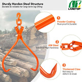 Log Skidding Tongs, 32 inch 2 Claw Log Lifting Tongs, Heavy Duty Rotating Steel Lumber Skidding Tongs, 1543 lbs/700 kg Loading Capacity, Log Lifting, Handling, Dragging & Carrying Tool