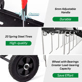 40inch Tow Behind Dethatcher with 20 Spring Steel Tines,Lawn Sweeper Garden Grass Tractor Rake Removes Thatch from Large Lawns, Riding Lawn Mower Attachments for Outdoor Yard Tools Lawn Care