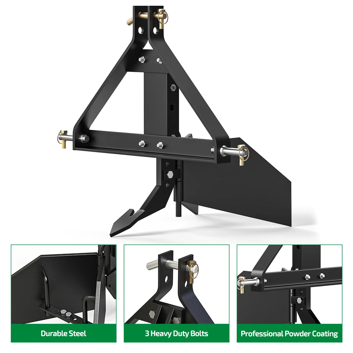 Middle Buster for Category 1, 3 Point Quick Hitch Tractors, Heavy Duty Steel Furrowing Plow