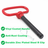 Head Tow Hitch Pin and Clip 1/2 x 3 5/8 inch for Lawn Mower Tractor RV Trailer Truck ATV Red Handle 2 Pack