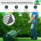 Green Lawn Roller, Push/Tow Behind Lawn Roller, 30 Gallon/113L Water Sand Filled Sod Roller Drum Roller with Detachable Gripping Handle, Yard Roller Pull Behind a Tractor for Garden Yard Park Farm