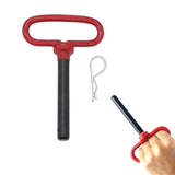 Head Towing Hitch Pin and Clip 5/8 x 4 inch for Trailer Tractor Truck Towing Cargo Receiver Hitch Pin Red Handle 2 Pack