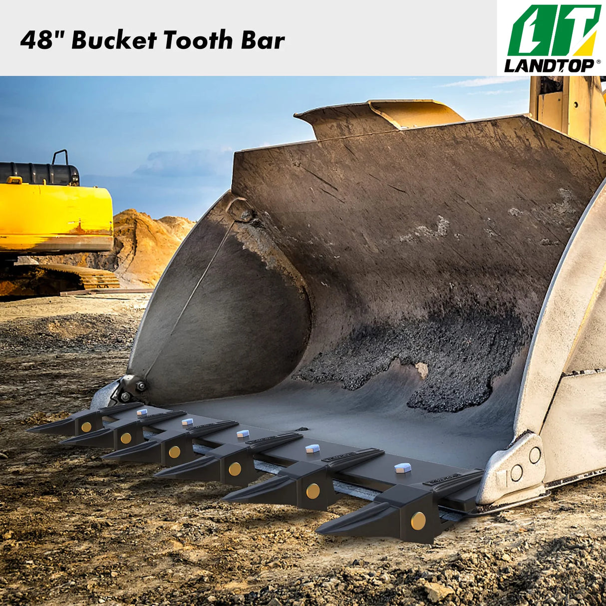 48" Bucket Tooth Kit for Loader Tractor for Bucket Protection Steel