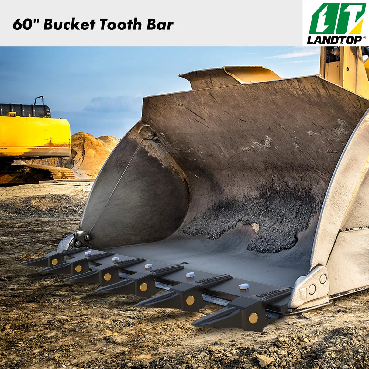 60" Bucket Tooth Kit for Loader Tractor for Bucket Protection Steel