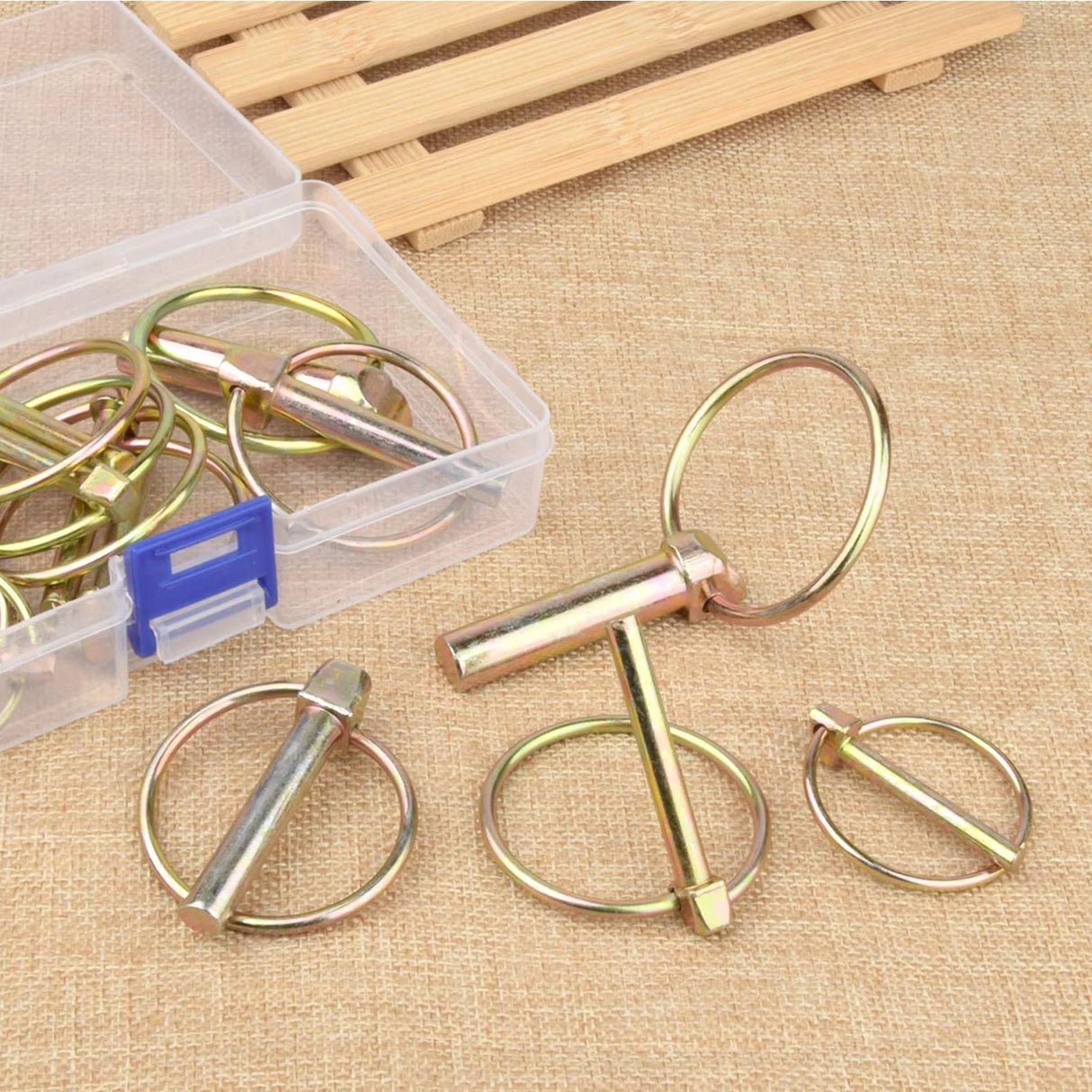 21 PCS 3/16 Lynch Pin Assortment Kit Shaft Locking Pin Heavy Duty Lynch Pin for Farm Tractors Trailers Trucks Mower