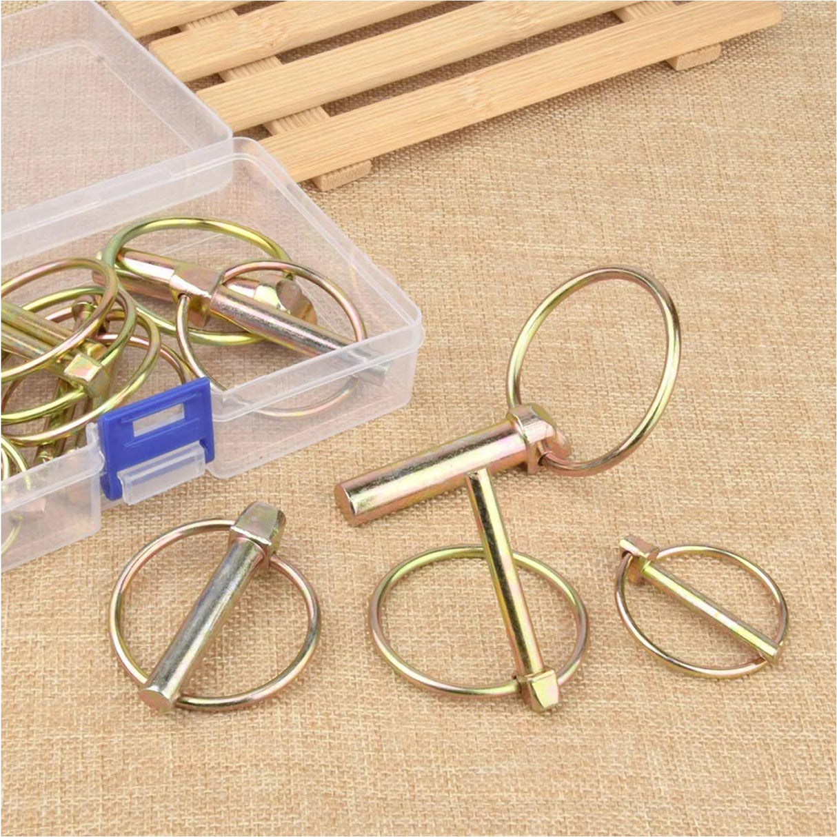 6 PCS 3/8 Inch Tractor Lynch Pin Heavy Duty Lynch Pin Assortment Kit for Farm Tractors Trailers Trucks Mowers