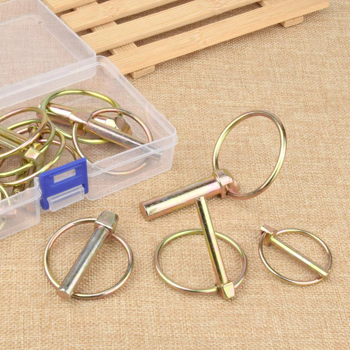 8 PCS 5/16 Lynch Pin Assortment Kit Linch Pin with Ring Heavy Duty Lynch Pin for Farm Tractors Trailers Trucks Mower