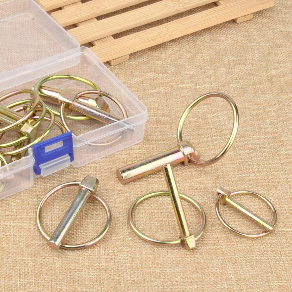 6 PCS 7/16 Lynch Pin Assortment Kit Linch Pin with Ring Heavy Duty Lynch Pin for Farm Tractors Trailers Trucks Mower 7/16 by 1-3/4-Inch