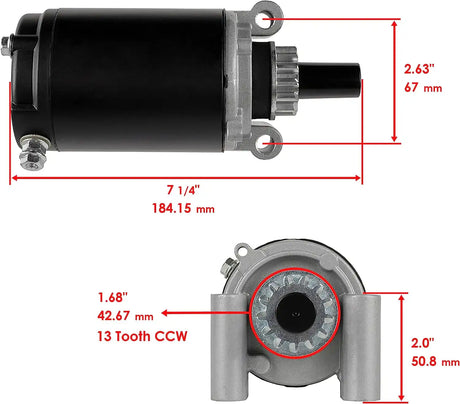 Starter AM122435 12-098-04 12-098-08 K0H1209822 K0H1209822S compatible with John Deere 13 13Hp 15 15Hp 16 16Hp Lt133 Lt150 Lt155 Ltr155 Lt160 All