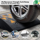 Rubber Curb Ramp 6" Rise Height Sidewalk Curb Ramp, 14.6" Width 19.3" Length Driveway Ramp for Curb, 15T Heavy Duty Rubber Ramp for Forklifts, Trucks, Buses, Cars, Wheelchairs, Bikes