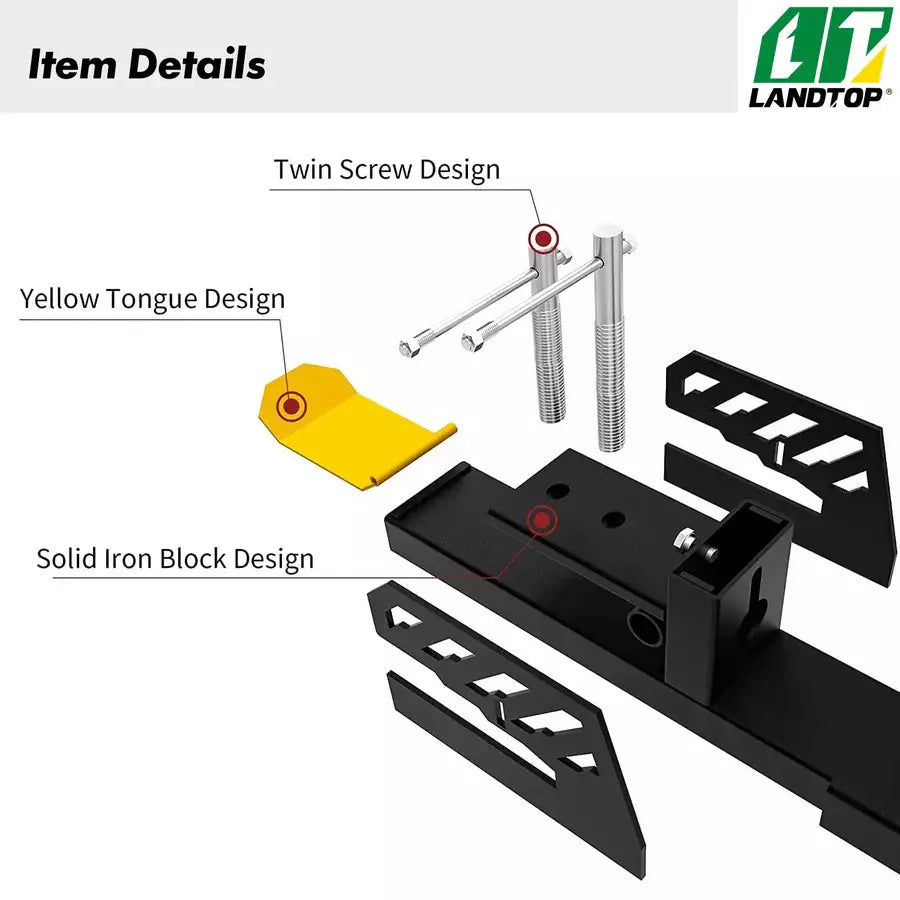 60" Clamp on Pallet Forks 43" 2000LBS Light Duty Forks for Tractor Loader Bucket with Adjustable Stabilizer Bar