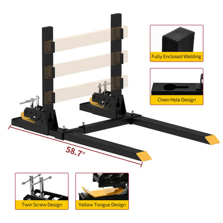 4000 lb clamp on pallet forks