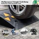 Rubber Curb Ramp 4.25" Rise Height Sidewalk Curb Ramp, 11.8" Width 19.7" Length Driveway Ramp for Curb, 15T Heavy Duty Rubber Ramp for Forklifts, Trucks, Buses, Cars, Wheelchairs, Bikes