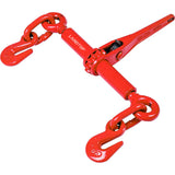 Ratchet Load Binder Chain Equipment Tie Down Rigging 1/4-5/16 Inch Red 4 Pack