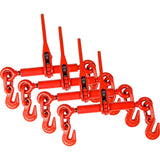 Ratchet Load Binder Chain Equipment Tie Down Rigging 1/4-5/16 Inch Red 4 Pack