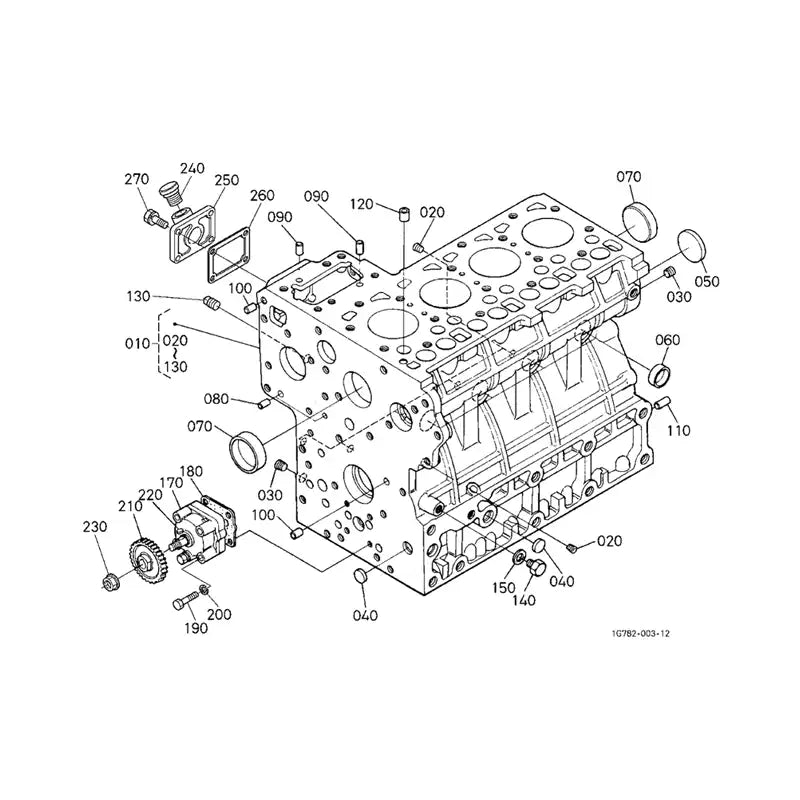 Cylinder Block 1G799-01012 for Kubota Engine V2203 Tractor L4300DT L4300F L4400DT L4400F L4400H